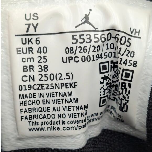 Nike Air Jordan 1 Low Youth Gym Sneaker Shoes Red/Black Pebbled Size US7Y EU40 - Picture 7 of 13